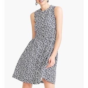 J. Crew Linen Floral Sleeveless Button Down Dress